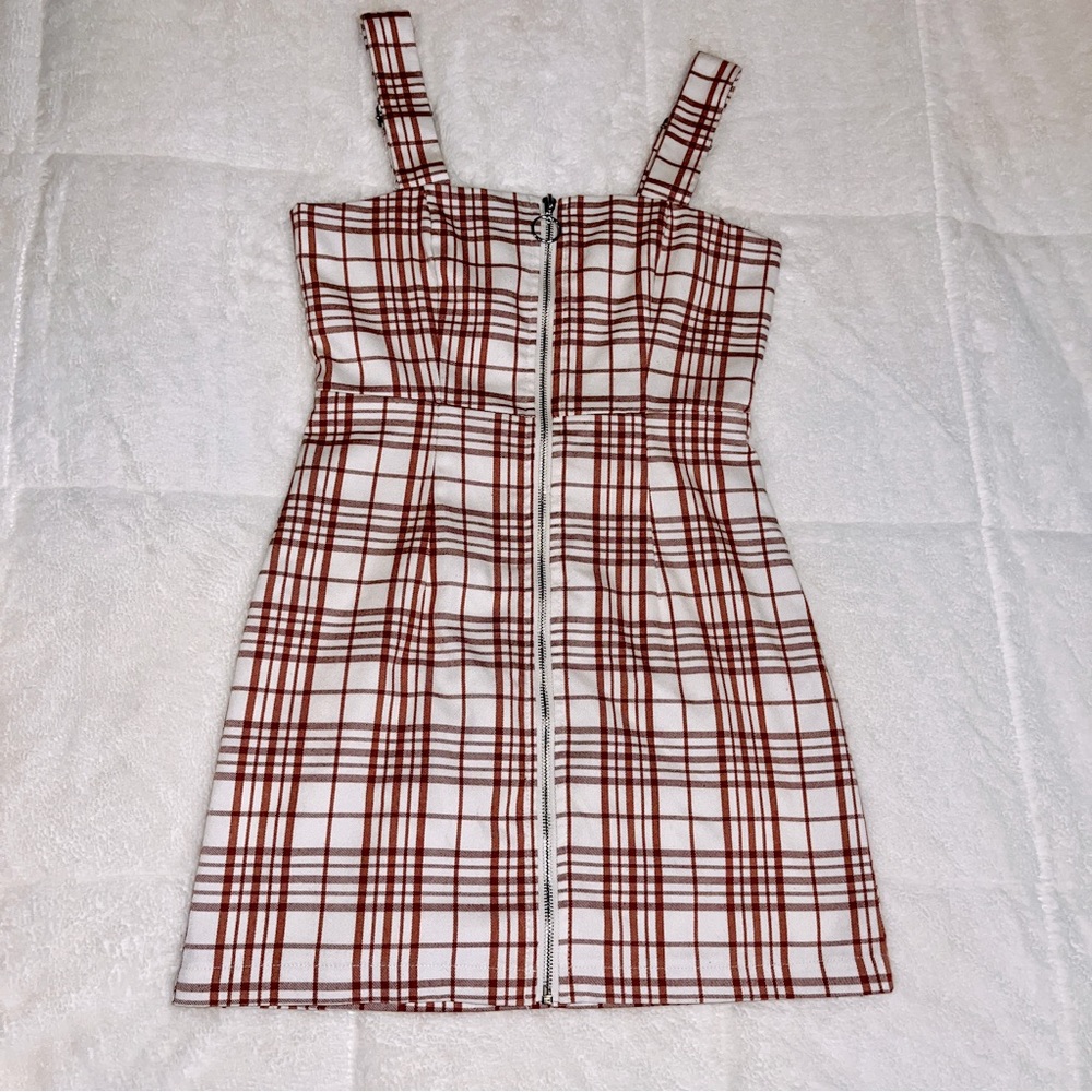 FOREVER 21 ZIP UP PLAID DRESS SIZE S